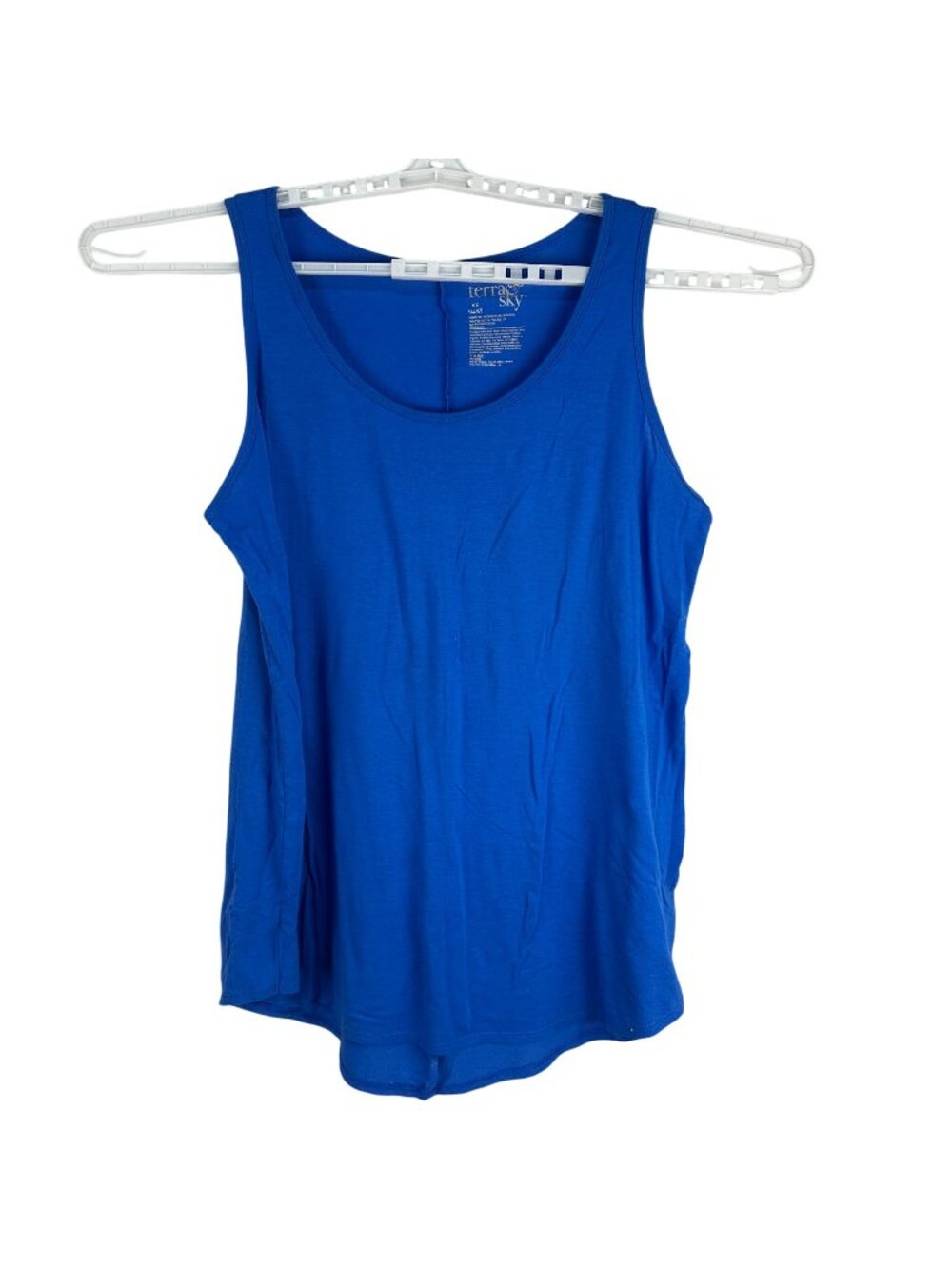 Terra & Sky Women’s Sleeveless Tank Top 0X 14W Cobalt Blue Rayon Blend Casual